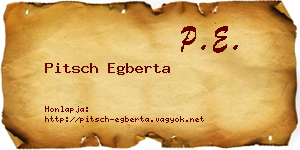 Pitsch Egberta névjegykártya